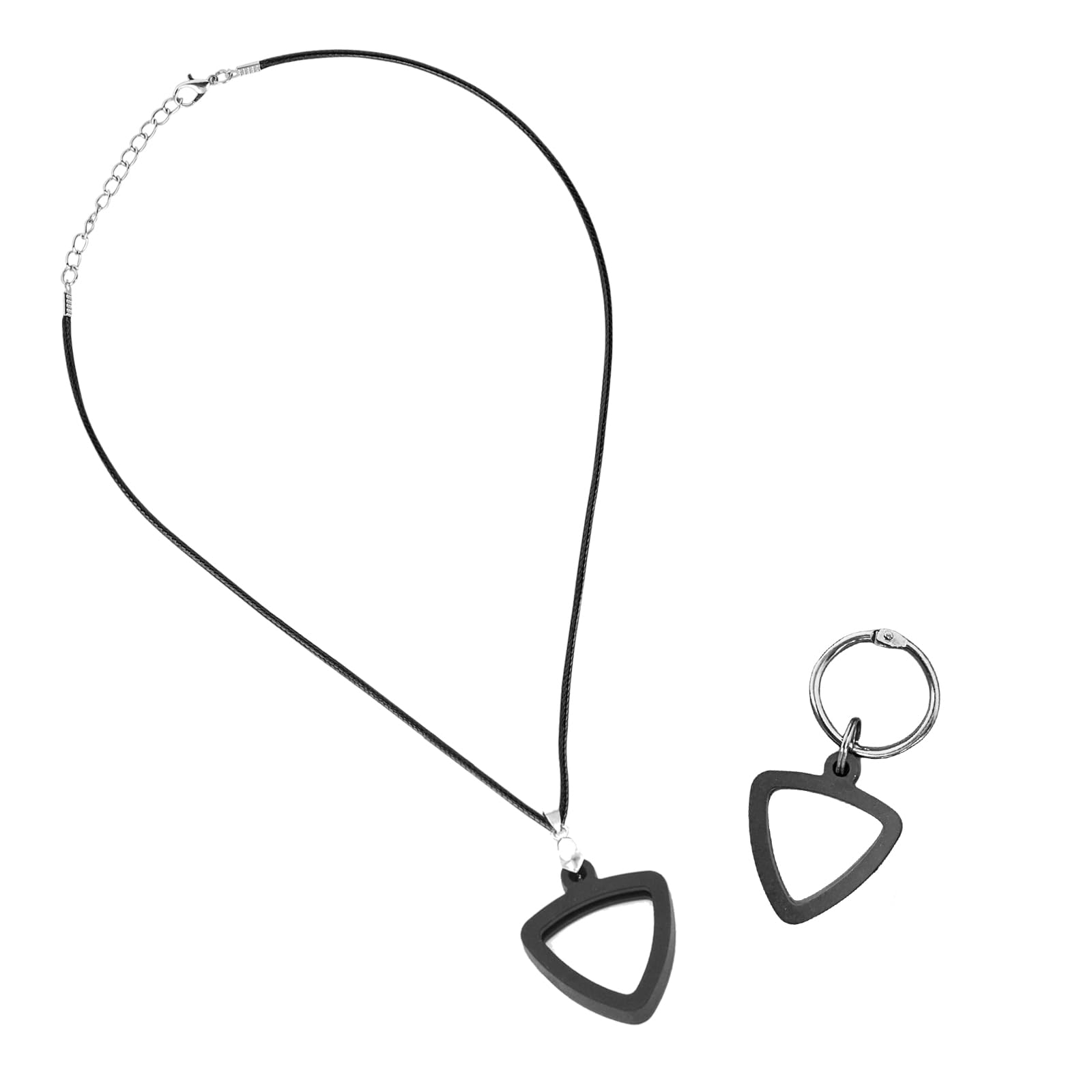 Musiin black triangular silicone guitar pick necklace, double-sided universal design, fashionable and practical, suitable for mu